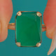 Arts & Crafts Era Faceted Green Chrysoprase Dress Ring