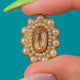 Georgian 15ct Gold Topaz Pearl Cluster Pendant