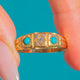 Antique 15ct Gold Turquoise Diamond Gypsy Ring