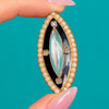 Inscribed Victorian Natural Pearl, Diamond & Black Enamel Mourning Brooch