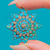 Victorian Silver Turquoise Pearl Star Pendant