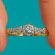 18ct Gold Diamond Solitaire Ring, Diamond Shoulders