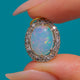 Antique 15ct Gold & Platinum Opal Rose-Cut Diamond Pendant