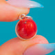 Mid-Century Vintage Silver Red Morano Glass Charm