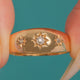 Antique 18ct Gold Domed Profile Diamond Stars Trilogy Stacking Ring