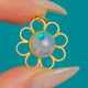 18ct Gold Opal Flower Pendant - 1.84ct Natural Solid Opal