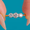 Edwardian 18ct Gold Platinum Diamond Three Stone Ring, 0.55ct
