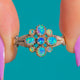 20th Century Vintage Silver Opal Cluster Ring