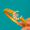 9ct Gold Stars & Crescent Moon Ruby Diamond Bangle