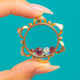 Antique SOLID 9ct Gold Sunflower Shaker Locket, Loose Moonstone, Opal & Garnets
