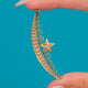 Victorian 15ct Gold Diamond Pearl Crescent Moon Pendant