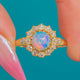 Victorian 18ct Gold Opal Diamond Cluster Ring