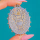 Victorian Aesthetic Sterling Silver "Bouquet" Locket with Beaded Edge, 9ct Gold Details