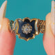 Victorian 18ct Gold Diamond Enamel Mourning Ring c.1850