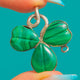 Victorian Silver Malachite Clover Pendant