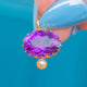 15ct Gold Oval Amethyst Pendant with Pearl