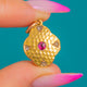 15ct Gold Quatrefoil Locket, Diamond and Ruby