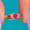 18ct Gold Natural Ruby Diamond Ring, c.1901