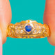 Antique 15ct Gold Sapphire & Rose-Cut Diamond Stacking Ring