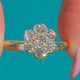 Edwardian 18ct Gold 0.75ct Diamond Daisy Ring