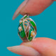 Antique Green Enamel & Pearl Faberge-Style Egg Charm