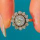 1.35ct Antique 18ct Gold Old Mine Cut Diamond Cluster Engagement Ring