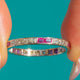 Art Deco Platinum Ruby Diamond Eternity Ring, Size P.5