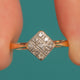 Art Deco 18ct Gold Rhombus-Shaped Diamond Cluster Ring c.1920
