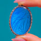 Art Deco Silver Butterfly Wing Oval Pendant, Signed Thomas Mott